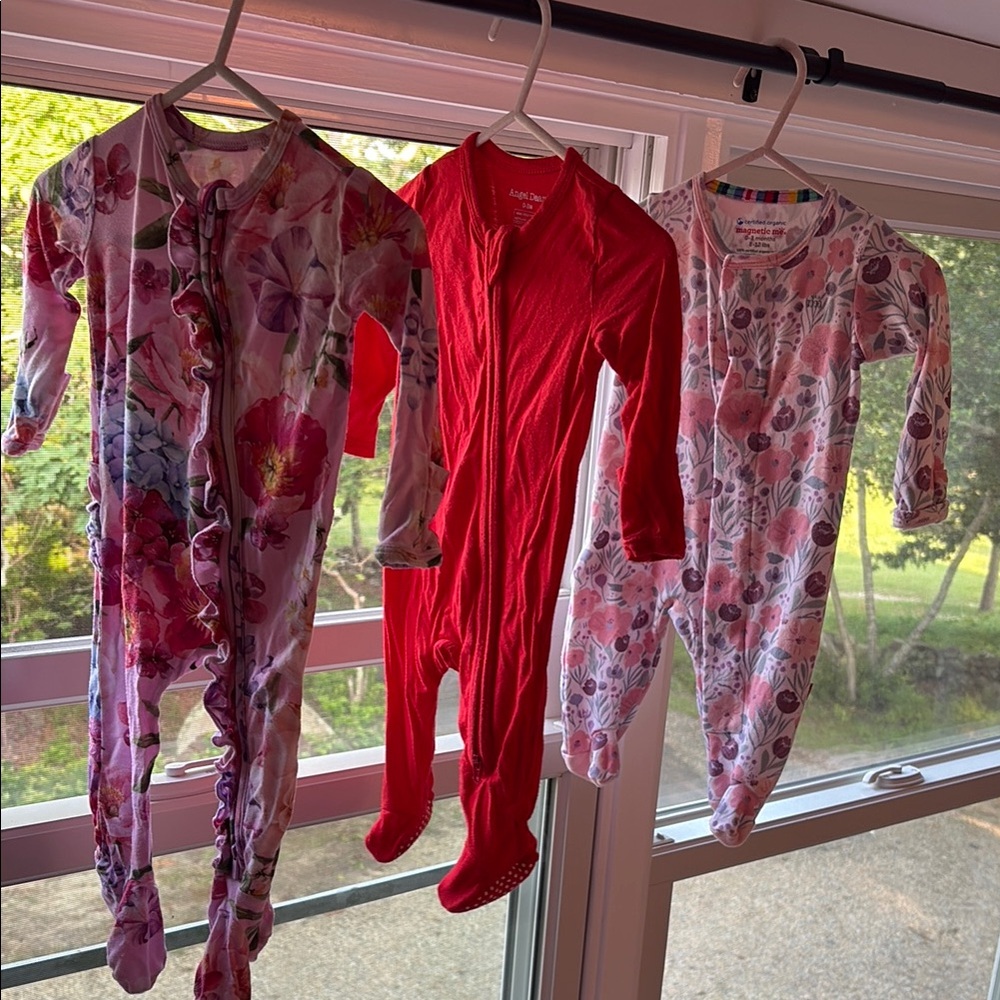 Posh Peanut Red and Pink Floral Pajama Sets